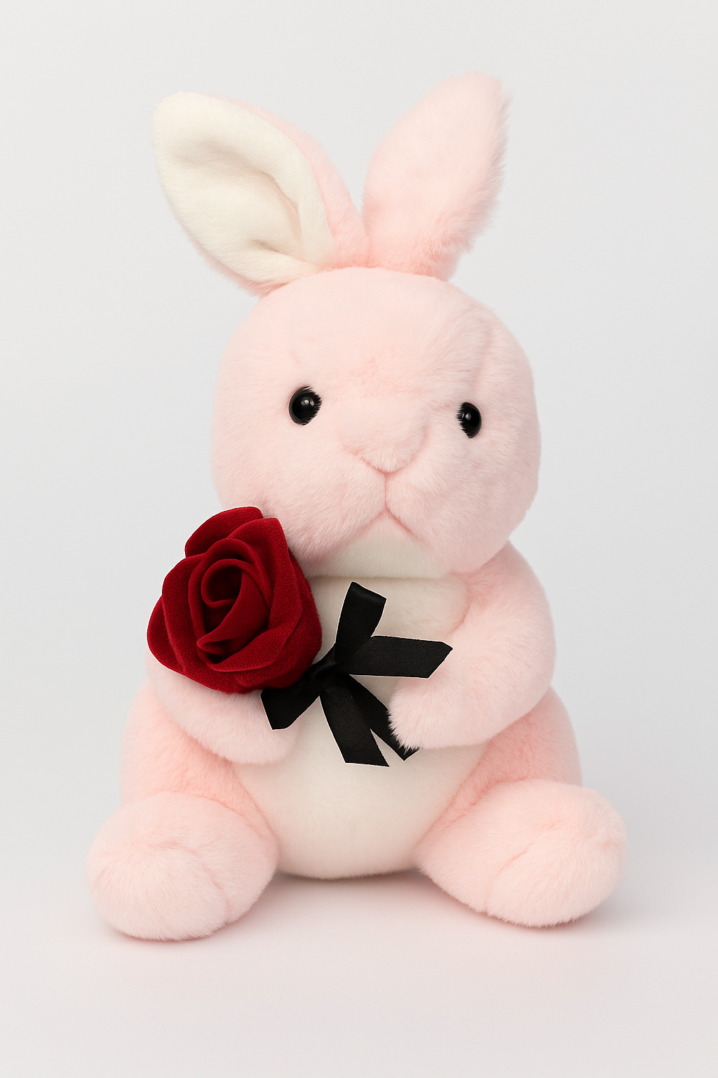 Cute Pink Bunny Plush with Red Bow 51BcGFOVXTL.jpg main image 3