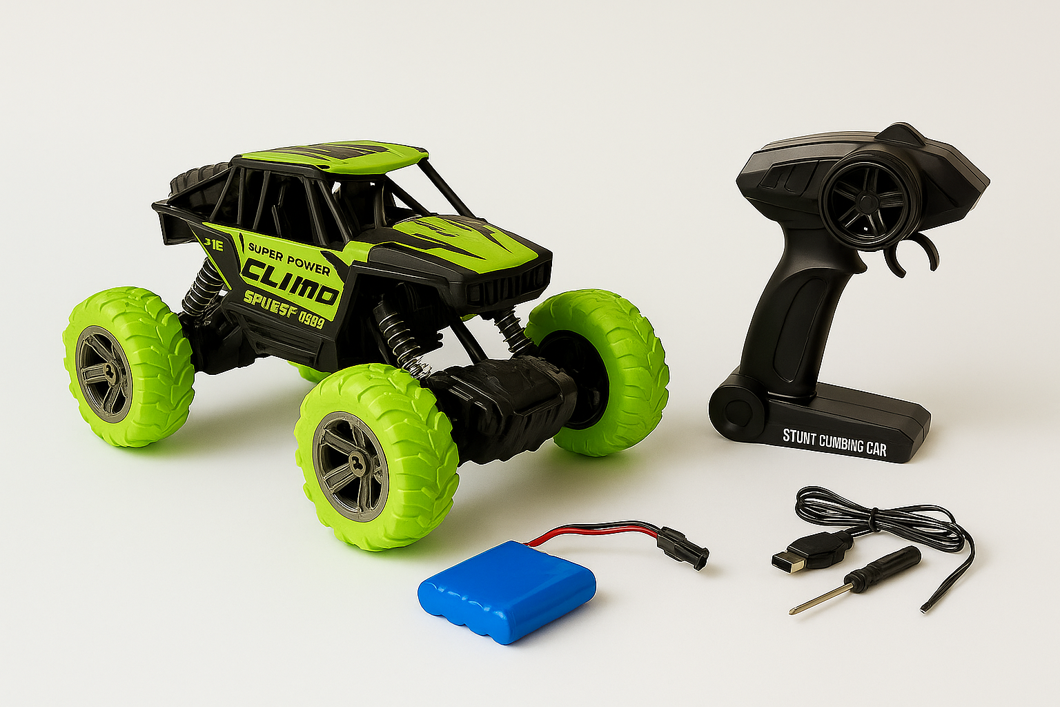Nuotoliniu pultu valdoma mašina - Stunt Climbing Car - žalia