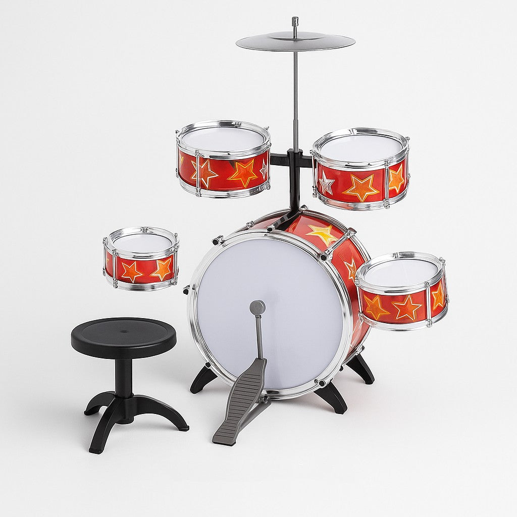 Žaislinis būgnų komplektas vaikams Jazz Drum su kėdute