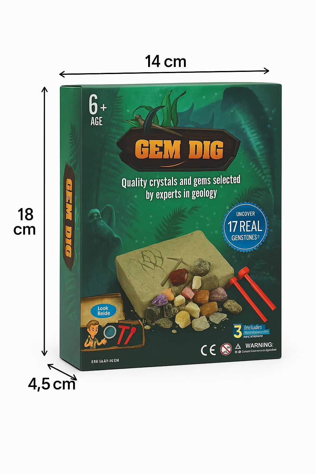 Archeologinis rinkinys „Gem Dig“ – atrask tikrus kristalus