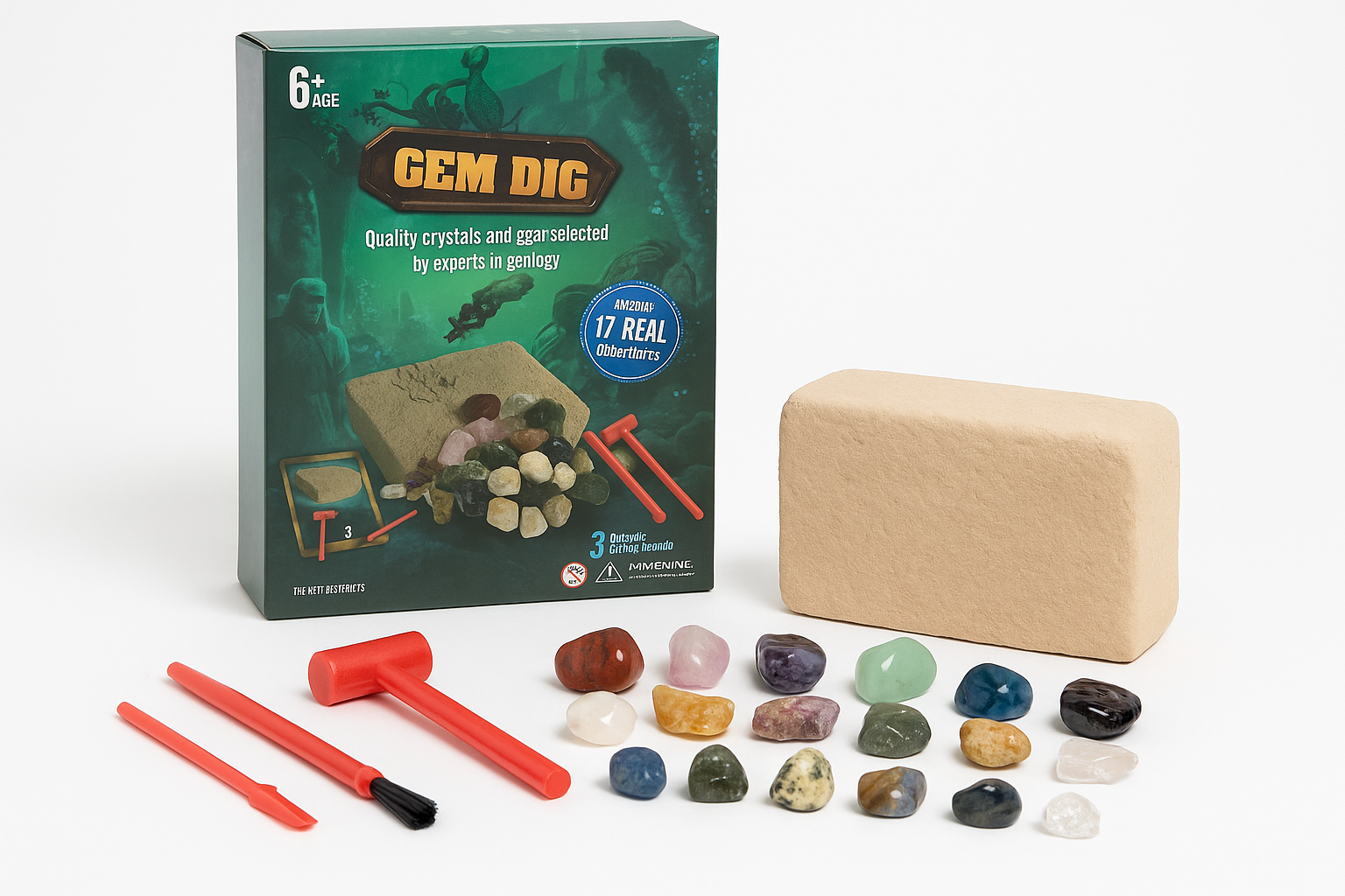 Archeologinis rinkinys „Gem Dig“ – atrask tikrus kristalus