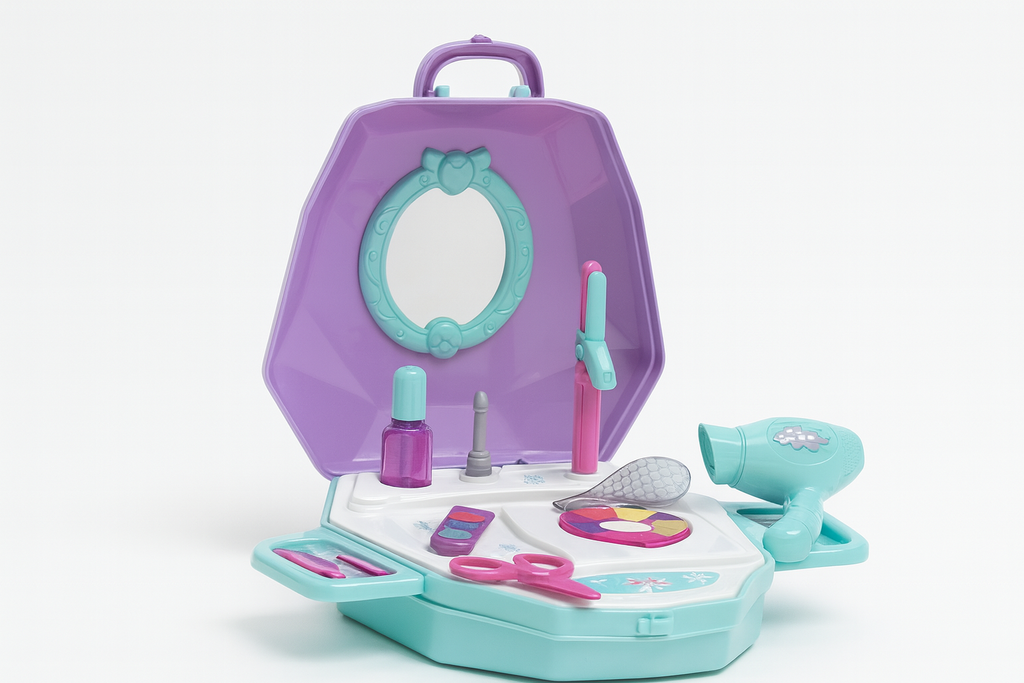 Vaikiškas grožio rinkinys kuprinėje su aksesuarais - violetine