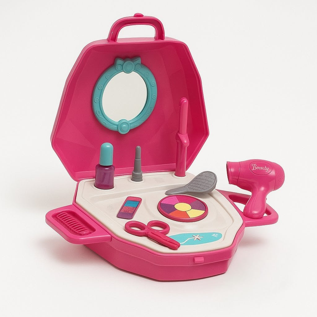 Vaikiškas grožio rinkinys kuprinėje su aksesuarais - rožinė