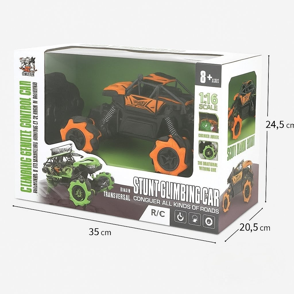 Nuotoliniu pultu valdoma mašina - Stunt Climbing Car - orandžinė