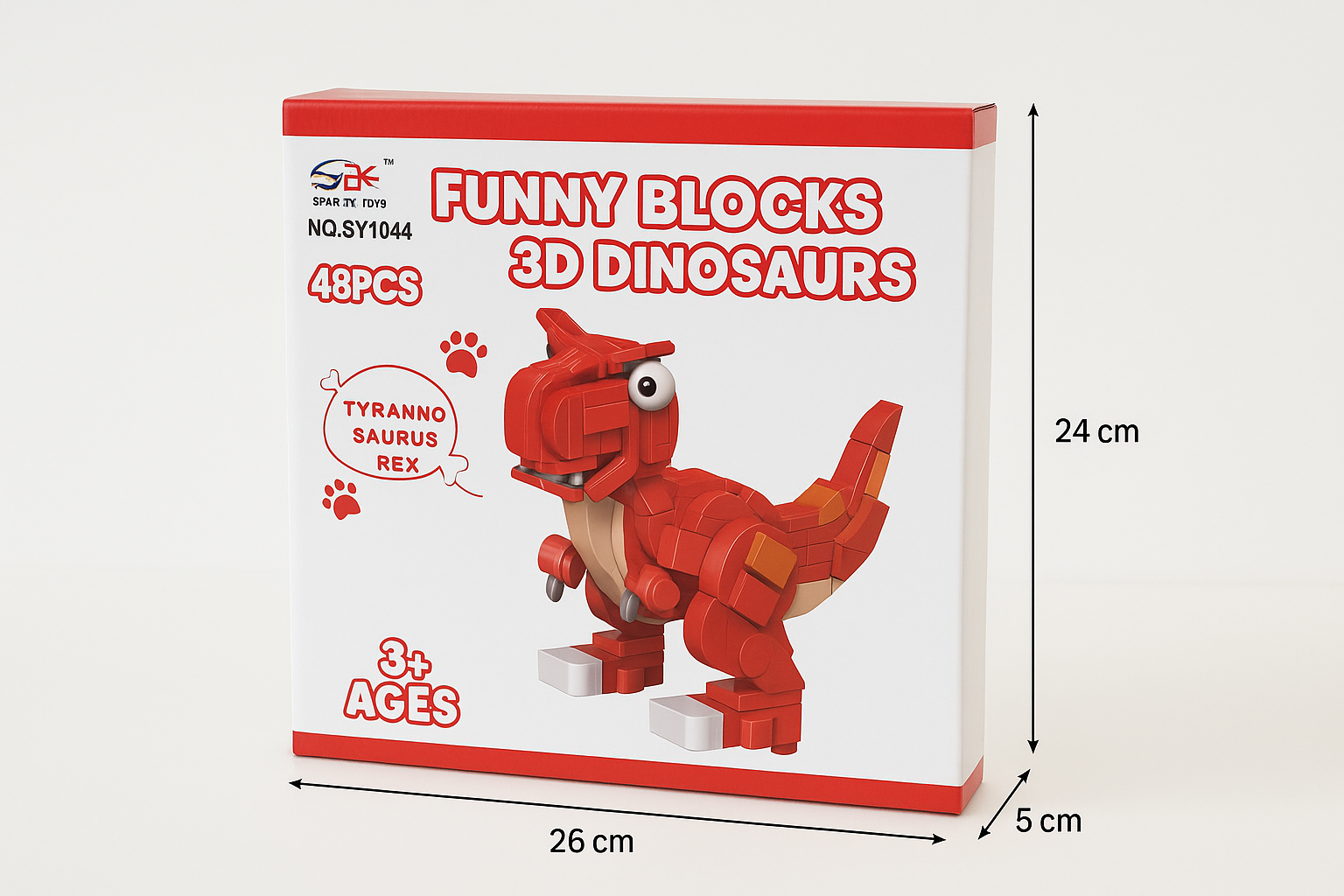 Konstruktorius „Funny Blocks 3D Dinosaurs – T. Rex“ (48 detalės)