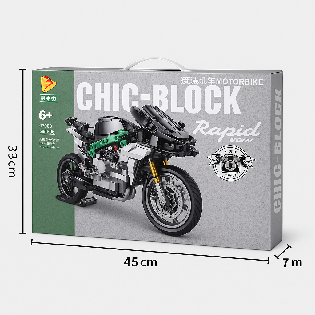 Konstruktorius Chic-Block Rapid Motorbike – 585 detalės