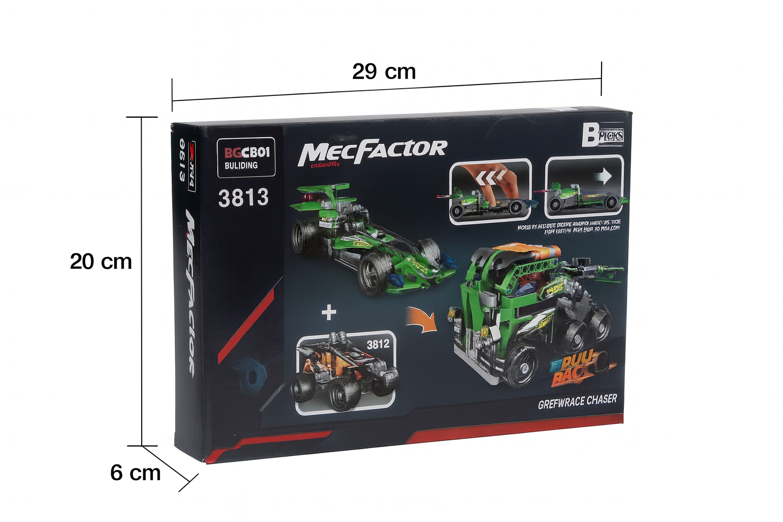 MecFactor „Pull Back“ Greitųjų lenktynių bolidas – 2in1 konstravimo rinkinys