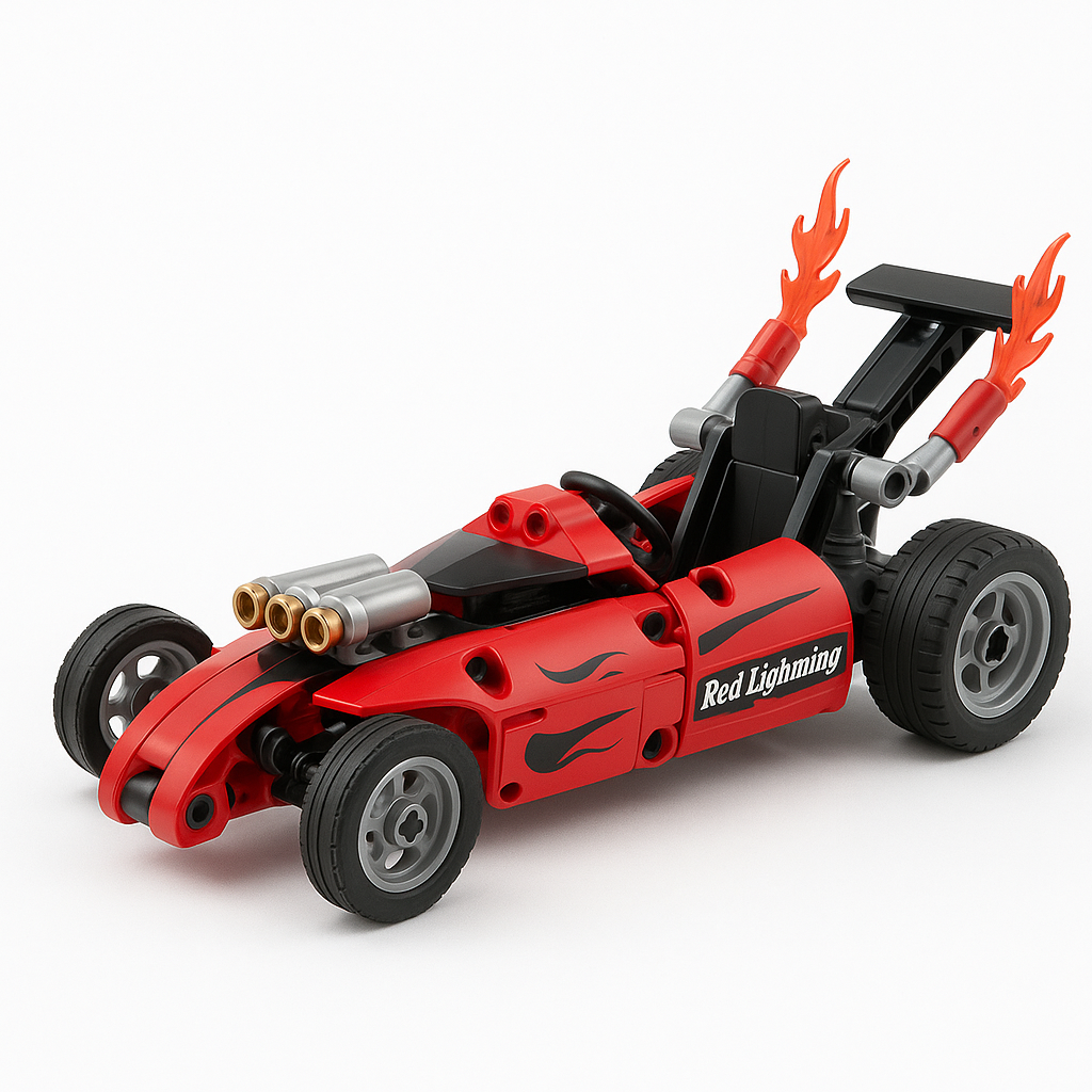 MecFactor „Pull Back“ Lenktyninis bolidas – 204+ detalių greičio iššūkis!