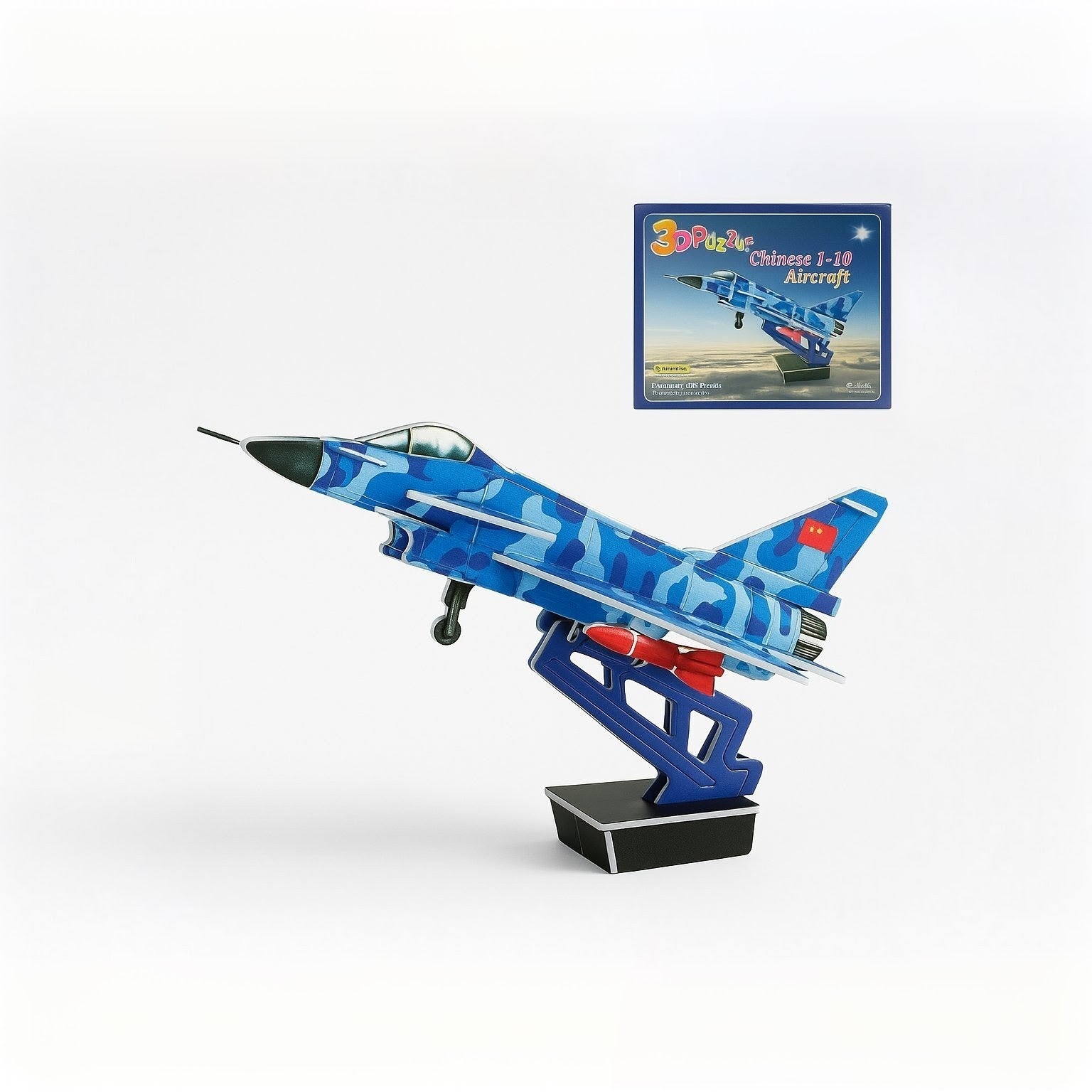 3D Dėlionė karinis lėktuvas  – surinkimo modelis vaikams