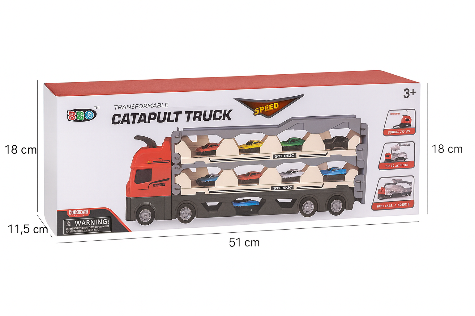 Žaislinis sunkvežimis „Catapult Truck“ su mašinėlėmis