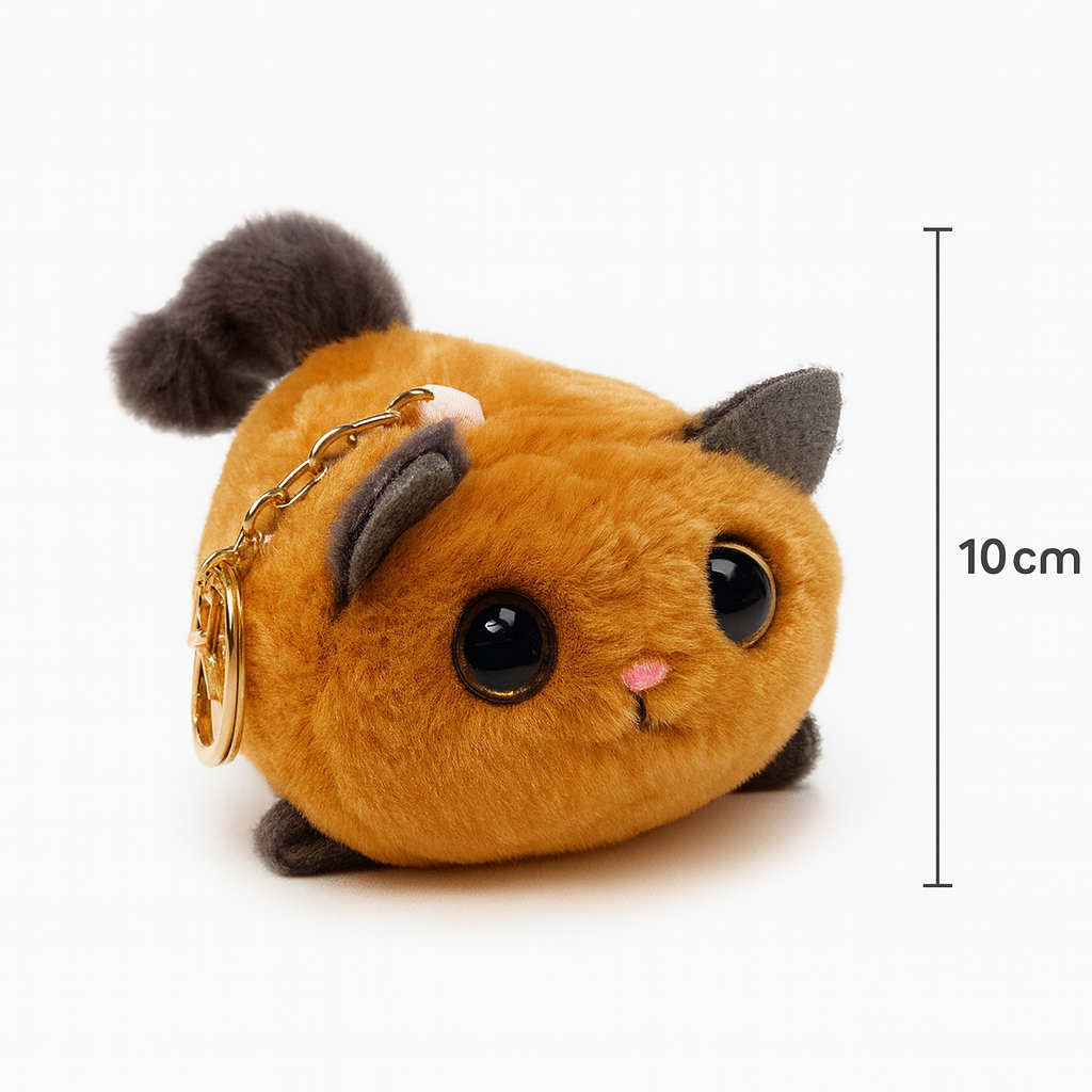 Pliušinis raktų pakabukas „Rudas pūkuotukas“