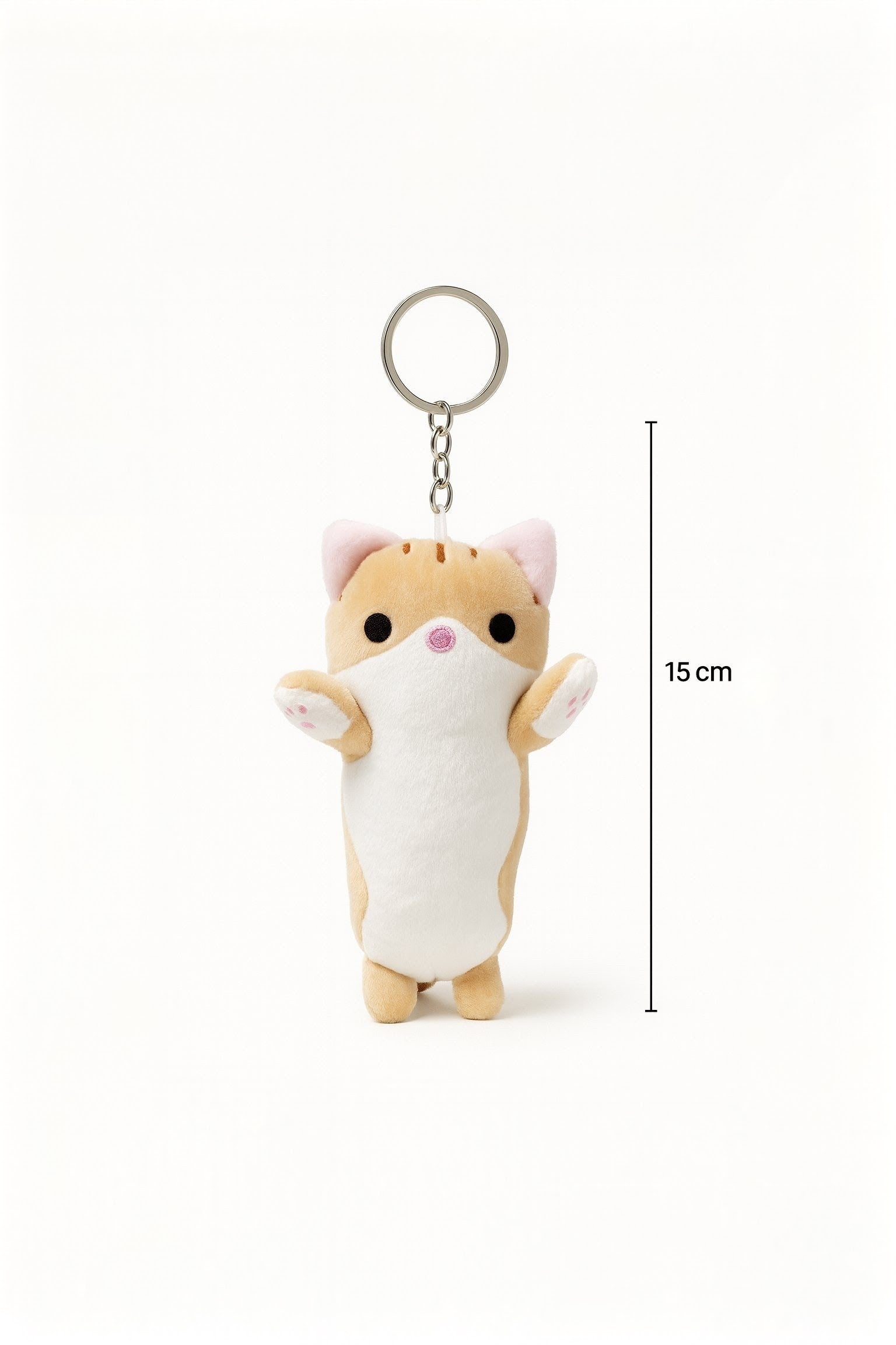 Pliušinis raktų pakabukas „Smėlinis kačiukas“