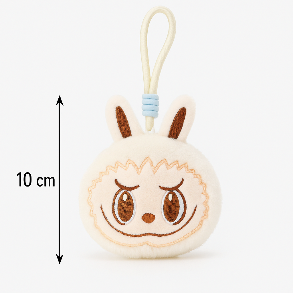 Pliušinis pakabukas „Labubu“ – kreminis