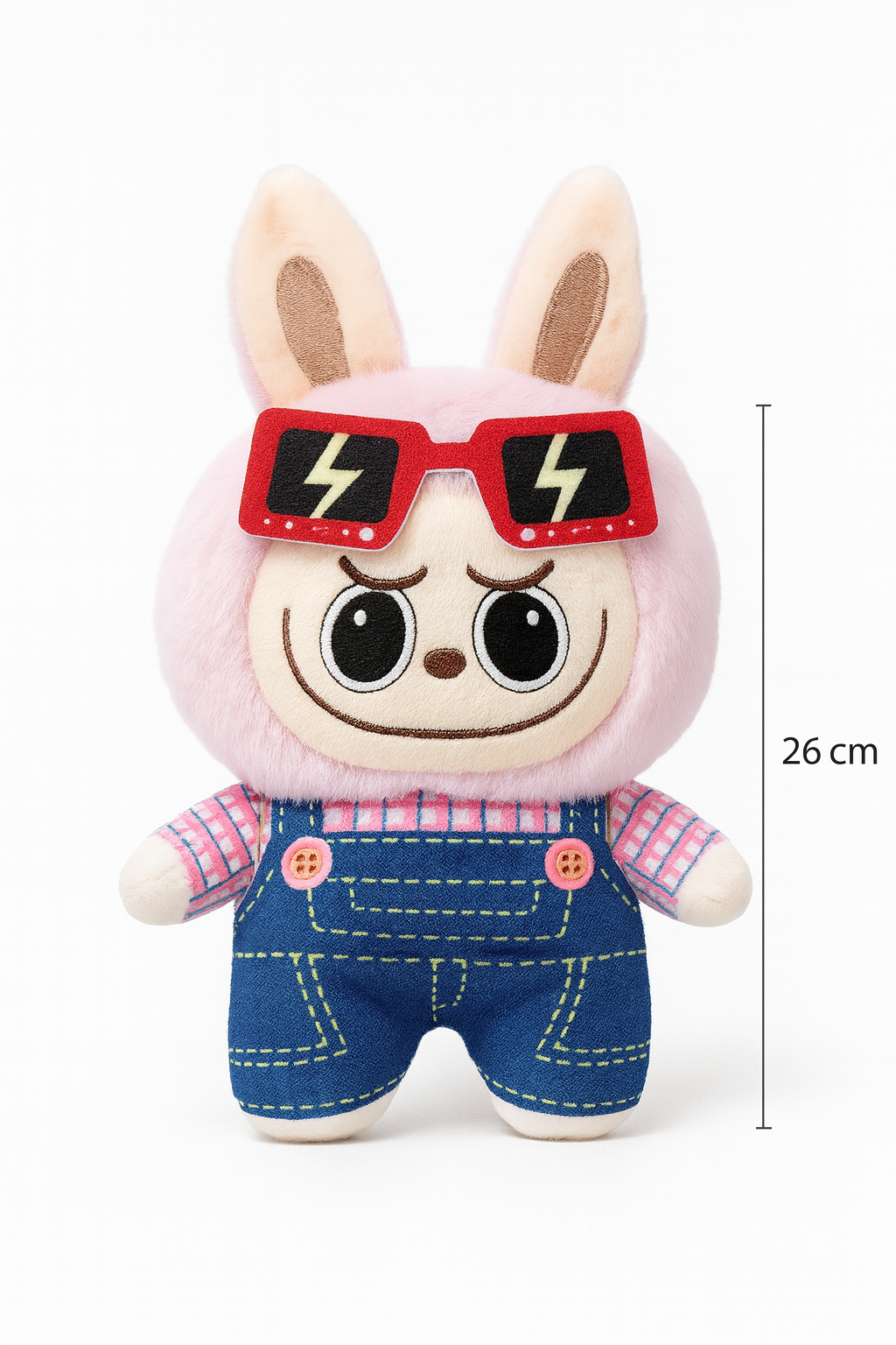 Rožinis pliušinis žaislas „Labubu“ – 26 cm