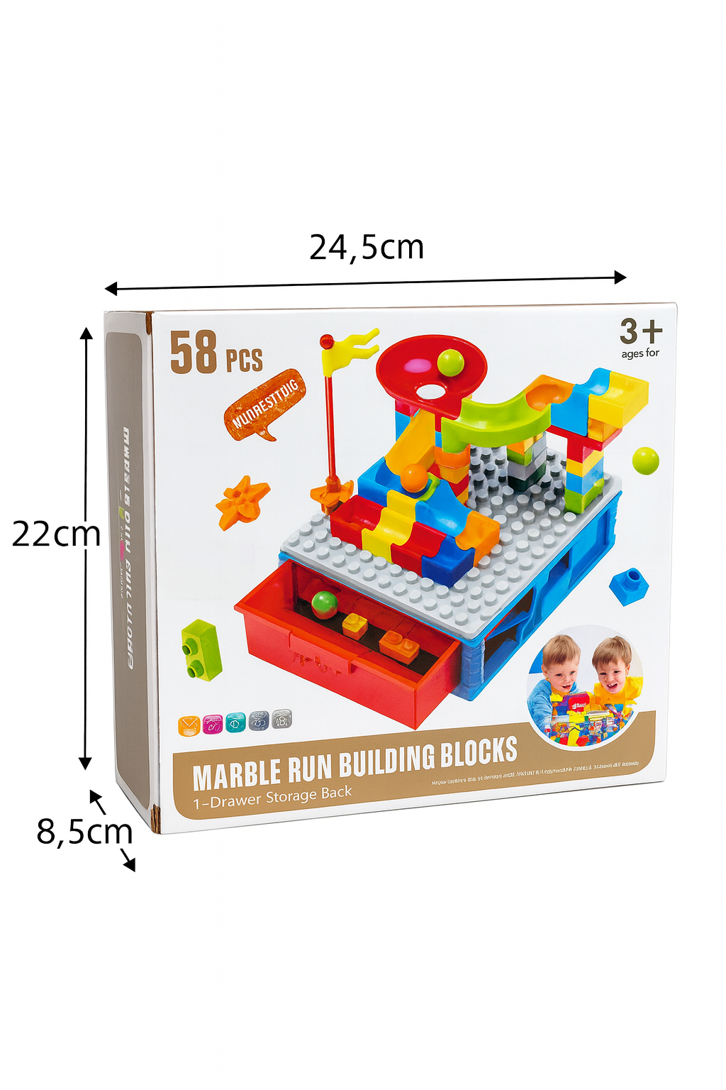 Spalvingas rutuliukų trasos konstruktorius  (58 detalės)