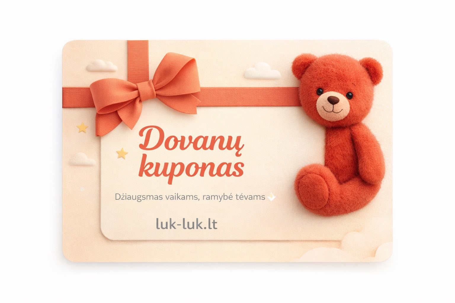 Luk-luk.lt dovanų kuponas – džiaugsmas vaikams