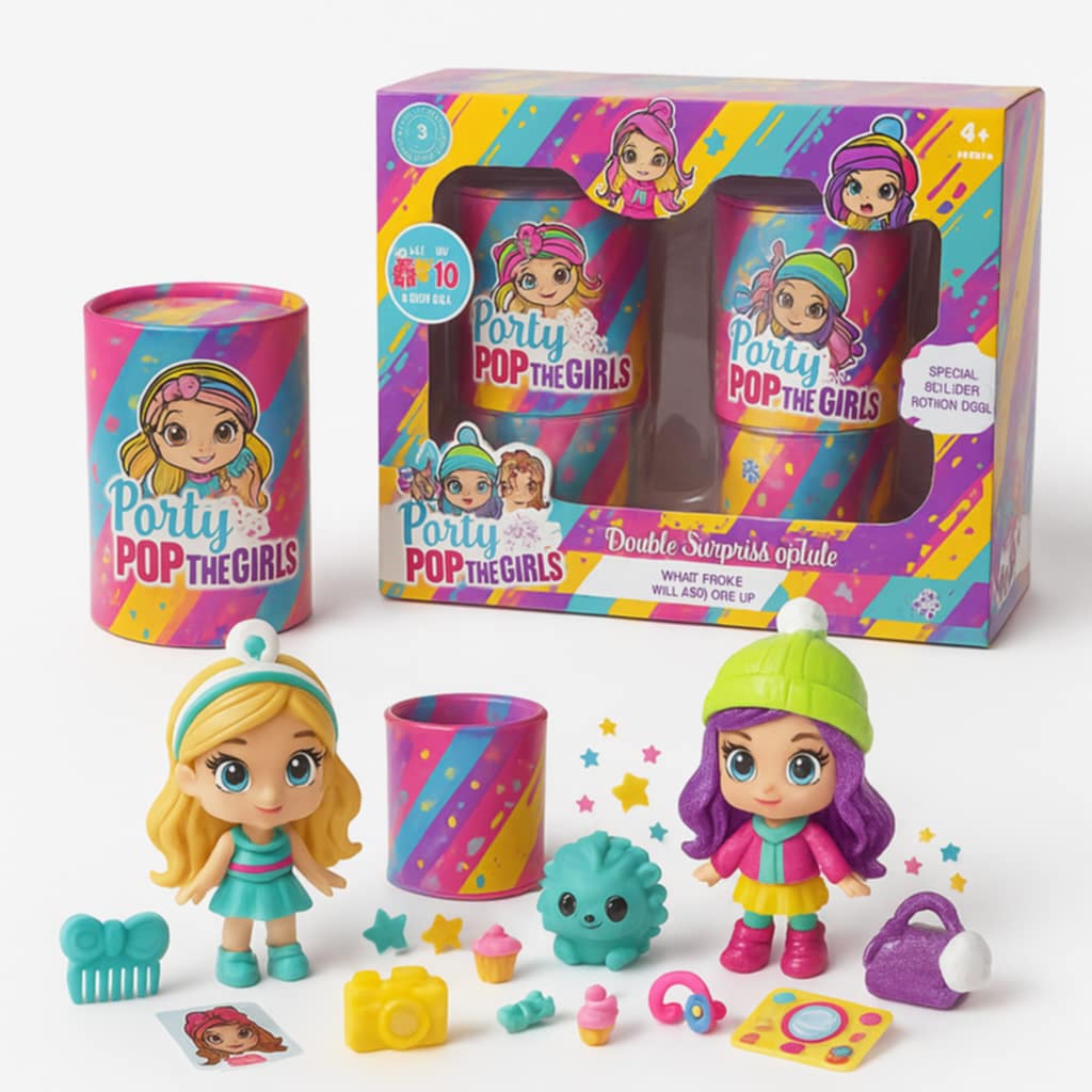Party Pop The Girls – siurprizinių lėlyčių rinkinys