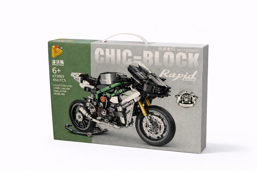 CHIC BLOCK Rapid sportinis motociklas – konstruktorius (858 detalės)