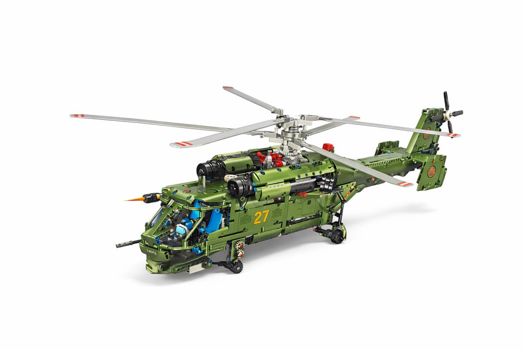 Karinis sraigtasparnis „Helicopter 27“ – konstruktorius (1800 detalių)