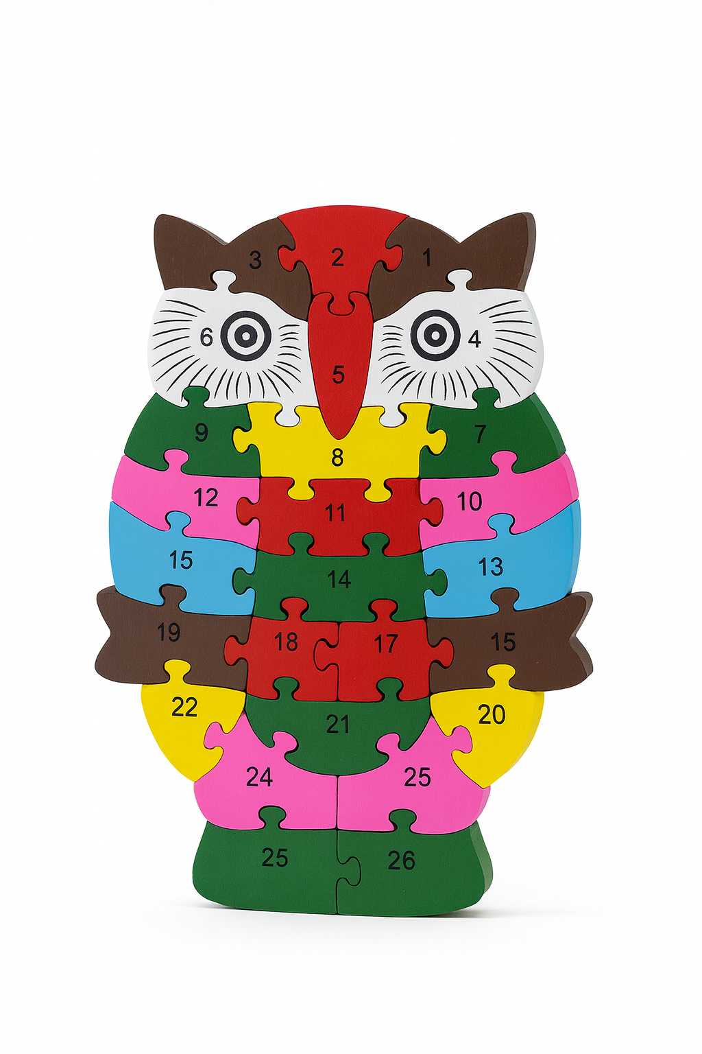 Medinė edukacinė dėlionė - Pelėda