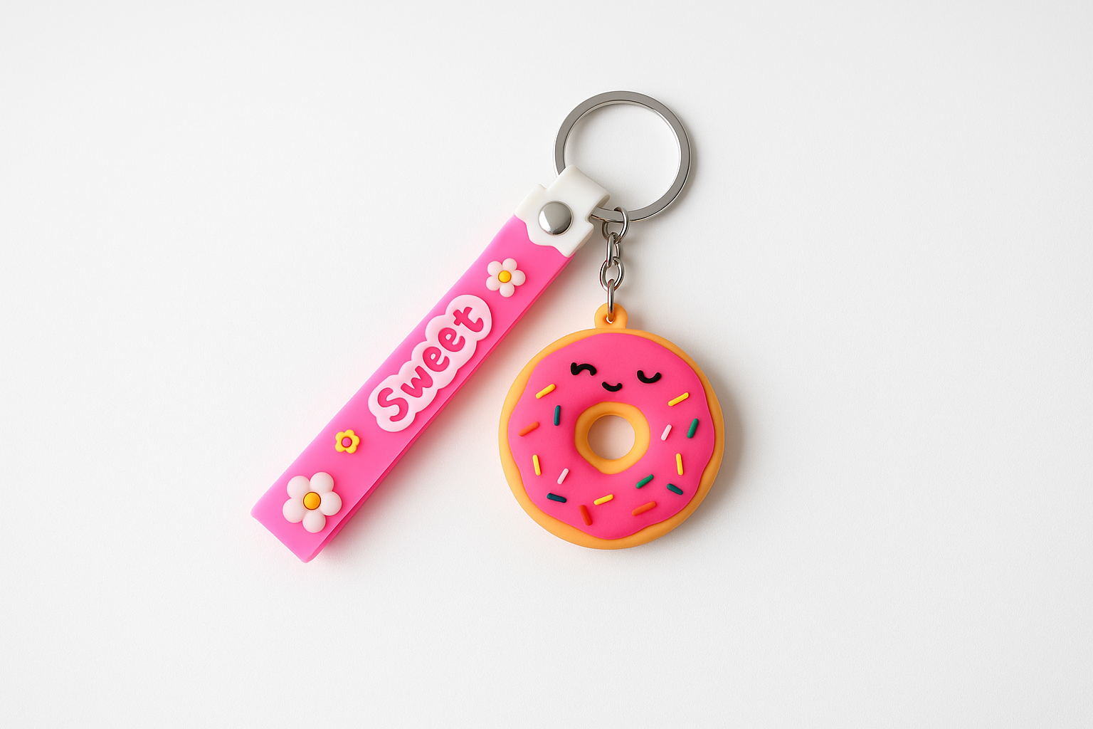 Rožinis raktų pakabukas „Sweet spurgytė“