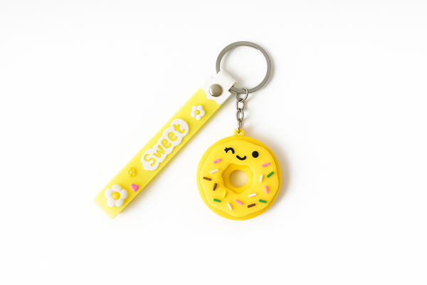 Geltonas raktų pakabukas „Sweet spurgytė“