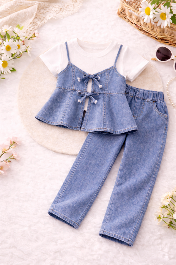 Džinsinis 2 dalių komplektas mergaitėms „Little Denim“