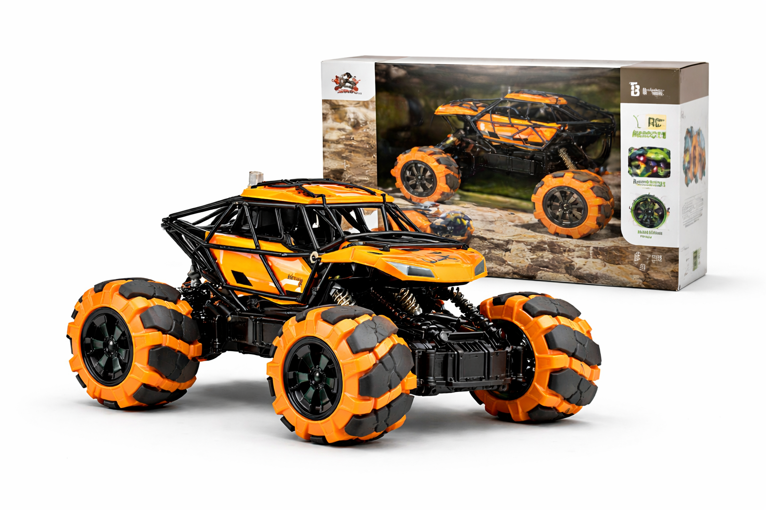 Nuotoliniu būdu valdomas visureigis „Stunt Climbing Car“ – oranžinis