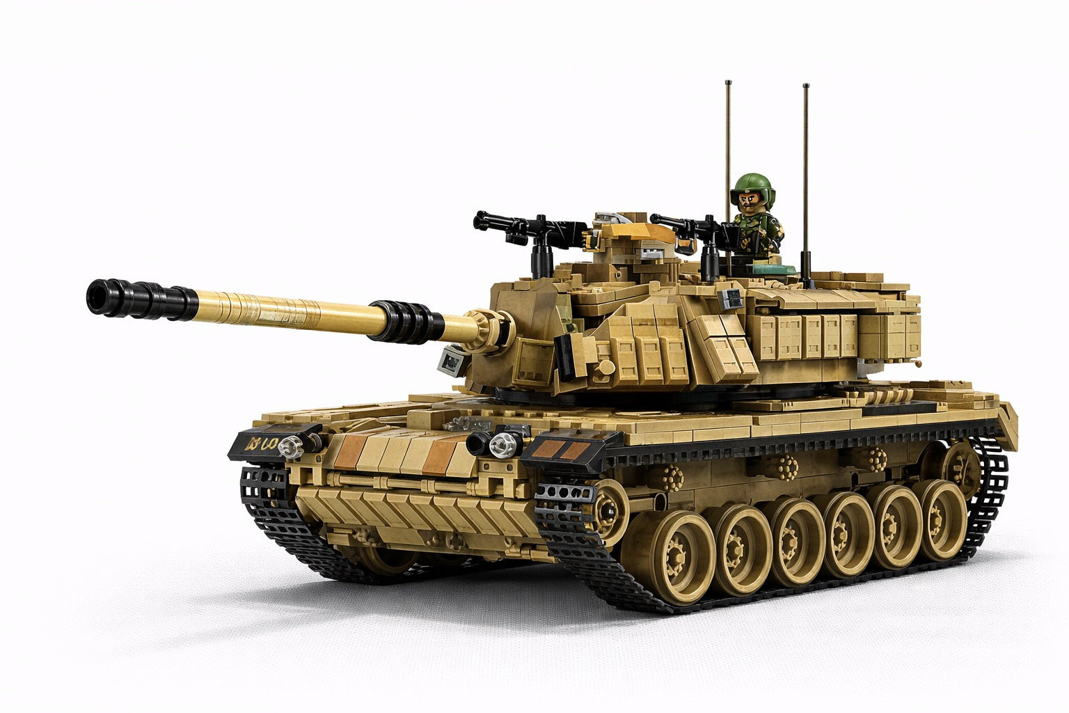 M60 Magach kovinis tankas – techninis konstruktorius (1753 detalės)