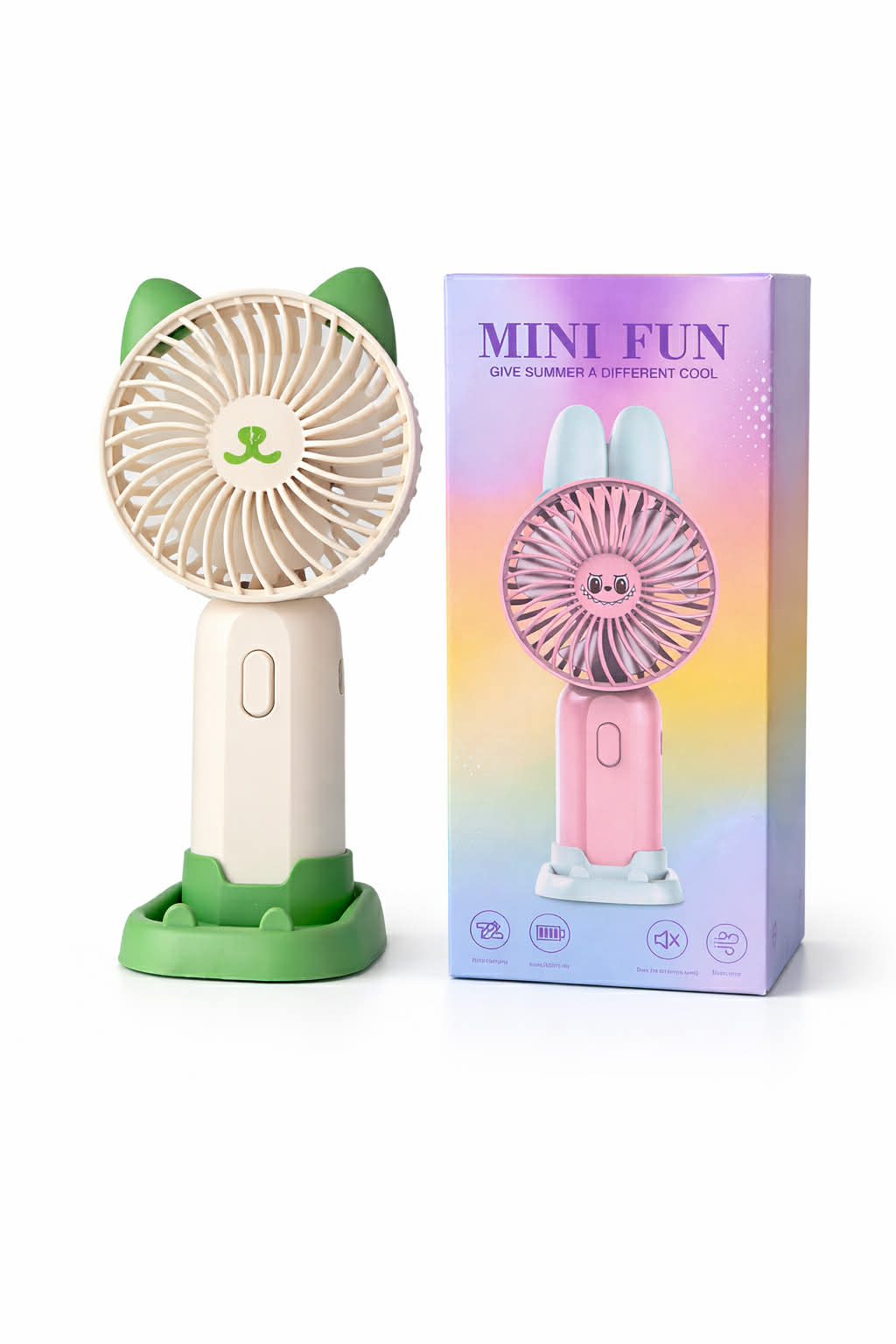 Mini rankinis ventiliatorius vaikams „MINI FUN“ su ausytėmis